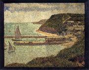 Georges Seurat The Flux of Port en bessin Spain oil painting artist